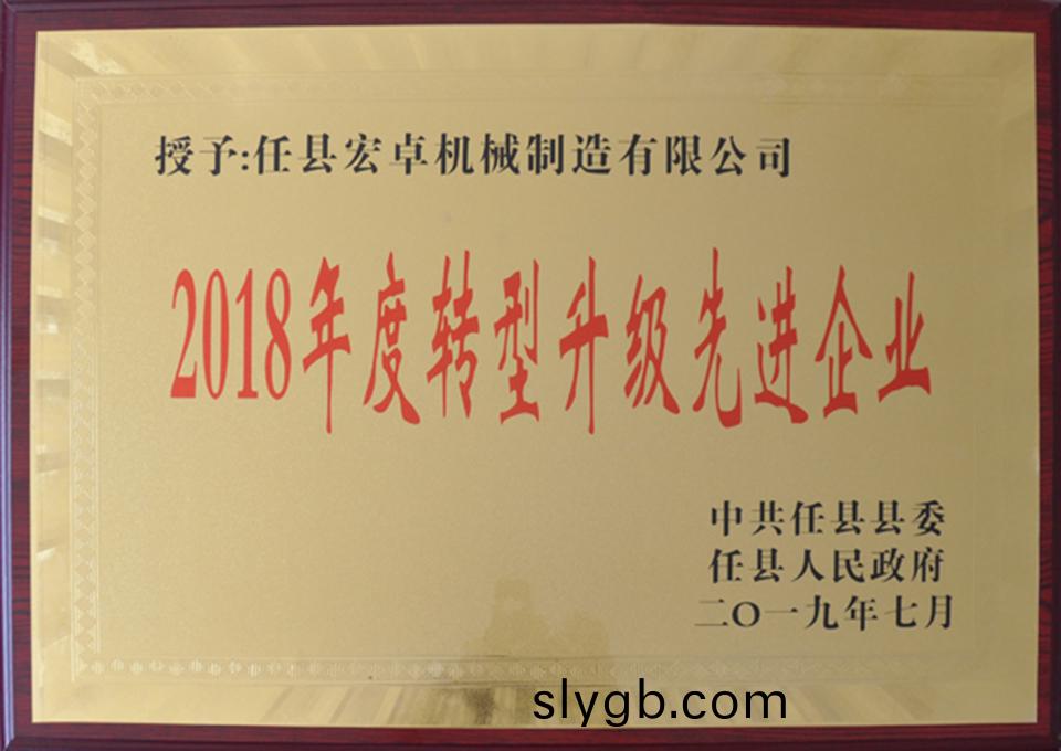 2018年轉(zhuan)型(xing)陞級(ji)先(xian)進企業